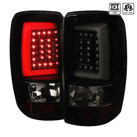 Spec-D Tuning 00-06 GMC Denali Tahoe LED Bar Tail Lights- Glossy Black Housing LT-DEN00BBLED-G2-TM